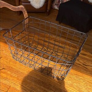 Wire Storage Basket - Black Metal Home Accent